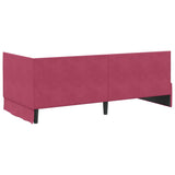 Corner Bed Frame with Headboard Wine red 90 x 200 cm Velvet 42016270