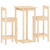 3 Piece Bar Set Solid Wood Pine 3124732