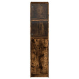 Highboard with Glass Door Smoked Oak 35x37x142 cm 836445
