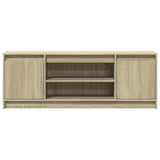 TV Cabinet with LED Sonoma Oak 139.5x34x50 cm Engineered Wood 852196