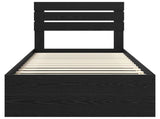 Bed Frame with Headboard Black 75 x 190 cm Solid Pine Wood 3411472