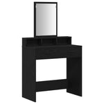 ZNTS Vanity Table Black Oak MDF and Glass 79 x 41 x 140 cm 865137