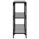 Console Table with Black Glass Top 98x30x81 cm Steel 846029