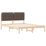 Bed Frame with Upholstered Headboard Taupe 160 x 200 cm 877967