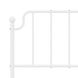 Metal Bed Frame without Mattress with Headboard White 135x190cm 373935