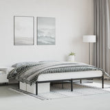 Metal Bed Frame without Mattress Black 200x200cm 373662
