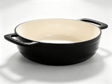 Cast iron 6QT cooking pot - Gradient Black Color - Includes two silicone gloves - Enamel pot 92886056