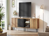 TV Stand Cabient with 3 Door, 2-tier open shelving, TV Cabinet Storage Sideboard, TV Entertainment N605P388089Z