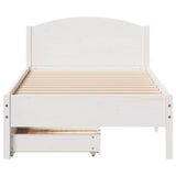 Bed Frame without Mattress White 75x190 cm Small Single Solid Wood Pine 3301852