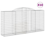Arched Gabion Baskets 10 pcs 300x50x140/160 cm Galvanised Iron 3146745