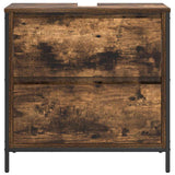 Bathroom Basin Cabinet with Drawers Smoked Oak 60x34.5x60 cm 861884
