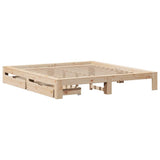 Bed Frame without Mattress 200x200 cm Solid Wood Pine 3308987