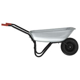 Wheelbarrow Silver and Black 133 x 62.5 x 58 cm Steel 42007975