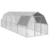 Chicken Run with Roof 2.5x8x2.25 m Galvanised Steel 3328528