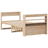 ZNTS Bed Frame without Mattress 75x190 cm Small Single Solid Wood Pine 3307146