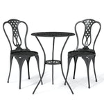 ZNTS 3 Piece Bistro Set Cast Aluminium Black 317754