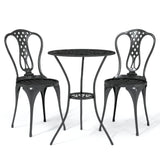 ZNTS 3 Piece Bistro Set Cast Aluminium Black 317754