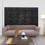 3D Wall Panels 48 pcs 50x50 cm Diamond Black 12 m² 150916