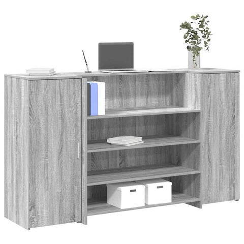 Reception Desk Grey Sonoma 180x50x103.5 cm Engineered Wood 3324174