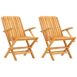 Folding Garden Chair Set of 2 Teak Solid teak wood Standard 362758