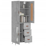 Highboard Concrete Grey 69.5x34x180 cm Engineered Wood 3199917