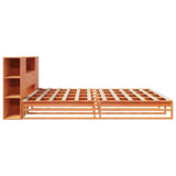 Bookcase Bed without Mattress Wax Brown 200x200 cm Solid Wood 3323889