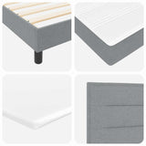 Box Spring Bed with Headboard Light Grey 200 x 140 cm Fabric 3341041