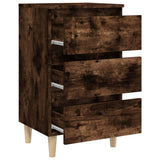 Bed Cabinet Set of 2 Smoked oak 813135