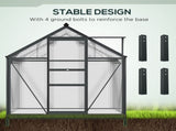 6 x 4ft Polycarbonate Greenhouse, Large Walk-In Green House with Slide Door and Window, Garden T3398P377664