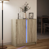 Sideboard with LED Sonoma Oak 77x34x85 cm Engineered Wood 852133