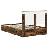 Storage Bed with Drawer Smoked Oak 120 x 200 cm Engineered Wood 3411226