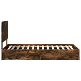 Storage Bed with Drawer Smoked Oak 90 x 190 cm Engineered Wood 3412732
