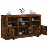 Sideboard with LED Lights Smoked Oak 123x37x67 cm 3209062