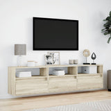TV Wall Cabinet with LED Sonoma Oak 180x31x45 cm 3307942