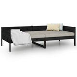 Day Bed without Mattress Black Solid Wood Pine 90x190 cm Single 820251