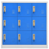 Locker Cabinets 5 pcs Light Grey and Blue 90x45x92.5 cm Steel 3095244