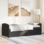 Day Bed with 5 Drawers without Mattress IRUN Black 90x200 cm 3314682