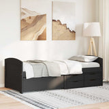 Day Bed with 5 Drawers without Mattress IRUN Black 90x200 cm 3314682