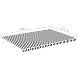 Replacement Fabric for Awning Anthracite and White 5x3.5 m 311992