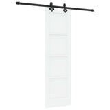 Sliding Door 61 x 198.5 cm Engineered Wood White and Black 3450106