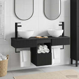 Bathroom Furniture Set 3 pcs Black Engineered Wood 3405578