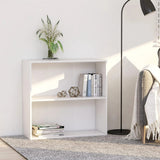 2-Tier Book Cabinet White 80x30x76.5 cm Engineered Wood 800999