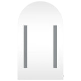 Bathroom Mirror Cabinet with LED Light Arched Grey 42x13x70 cm 357974