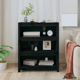 Book Cabinet Black 80x35x97 cm Solid Wood Pine 821683