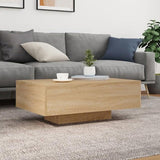Coffee Table with LED Lights Sonoma Oak 85x55x31 cm 836611