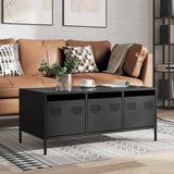 ZNTS Coffee Table Black 101.5x50x43.5 cm Cold-rolled Steel 851268