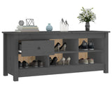 Shoe Cabinet Grey 110x38x45.5 cm Solid Wood Pine 814596