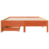 Bed Frame without Mattress Wax Brown 160x200 cm Solid Wood Pine 3301706