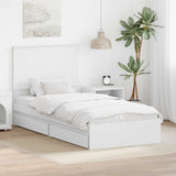 Storage Bed with Headboard White 90 x 190 cm Engineered Wood 3409587