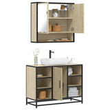 ZNTS 2 Piece Bathroom Furniture Set Sonoma Oak Engineered Wood 3300941